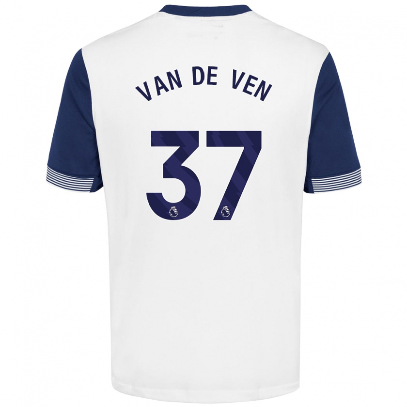 Kandiny Gyermek Micky Van De Ven #37 Fehér Kék Hazai Jersey 2024/25 Mez Póló Ing