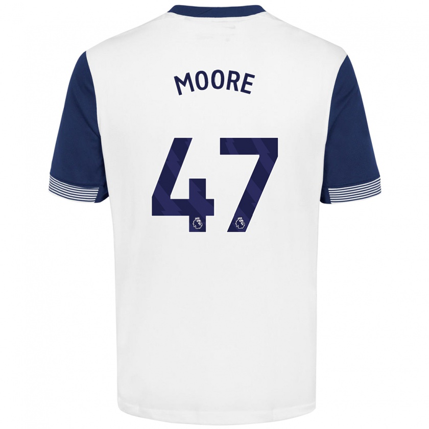 Kandiny Gyermek Mikey Moore #47 Fehér Kék Hazai Jersey 2024/25 Mez Póló Ing