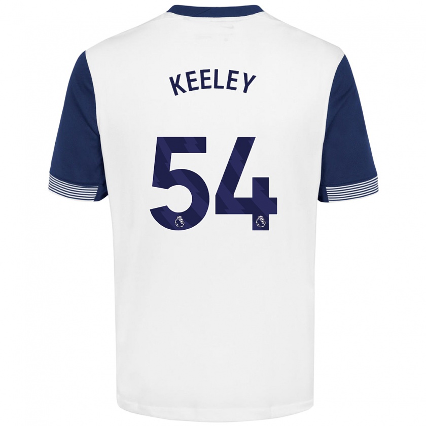 Kandiny Gyermek Josh Keeley #54 Fehér Kék Hazai Jersey 2024/25 Mez Póló Ing