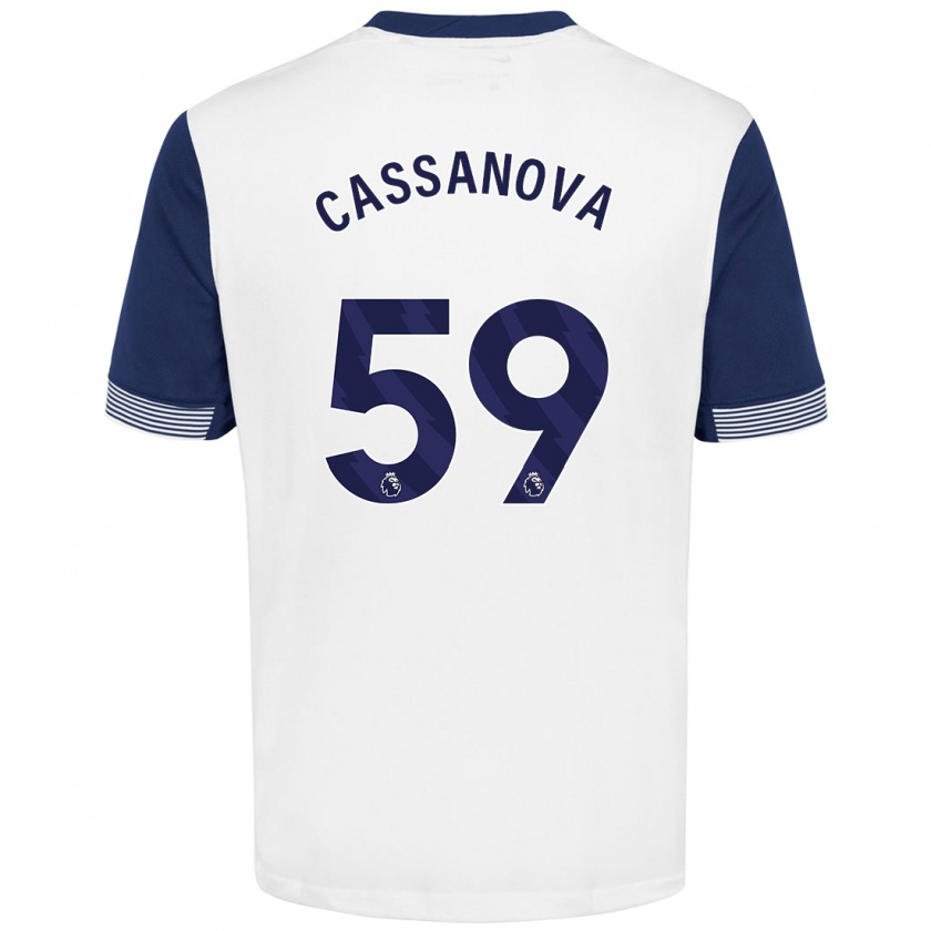 Kandiny Gyermek Dante Cassanova #59 Fehér Kék Hazai Jersey 2024/25 Mez Póló Ing