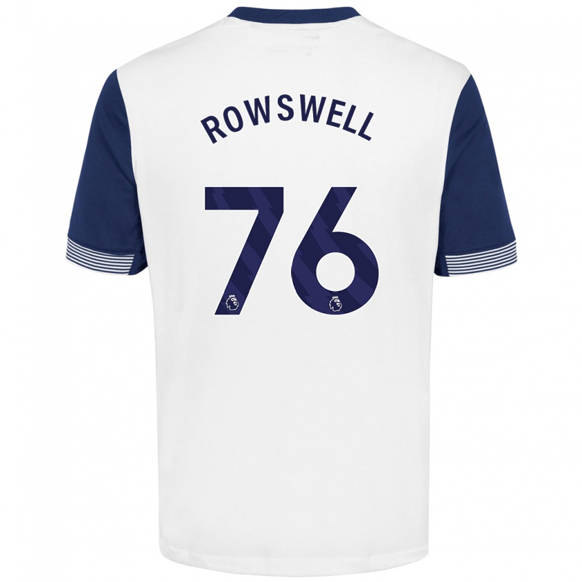 Kandiny Gyermek James Rowswell #76 Fehér Kék Hazai Jersey 2024/25 Mez Póló Ing