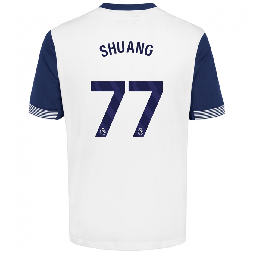 Kandiny Gyermek Wang Shuang #77 Fehér Kék Hazai Jersey 2024/25 Mez Póló Ing