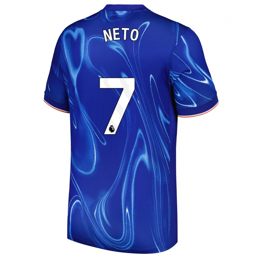 Kandiny Gyermek Pedro Neto #7 Kék Fehér Hazai Jersey 2024/25 Mez Póló Ing