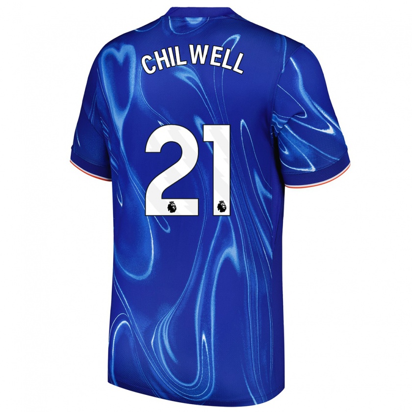 Kandiny Gyermek Ben Chilwell #21 Kék Fehér Hazai Jersey 2024/25 Mez Póló Ing