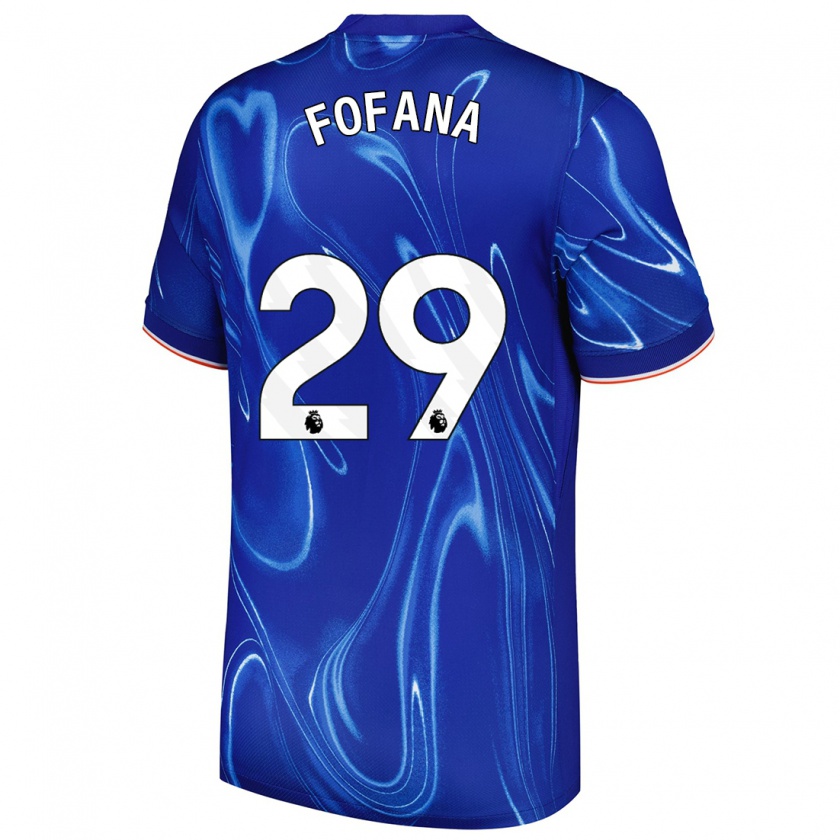 Kandiny Gyermek Wesley Fofana #29 Kék Fehér Hazai Jersey 2024/25 Mez Póló Ing