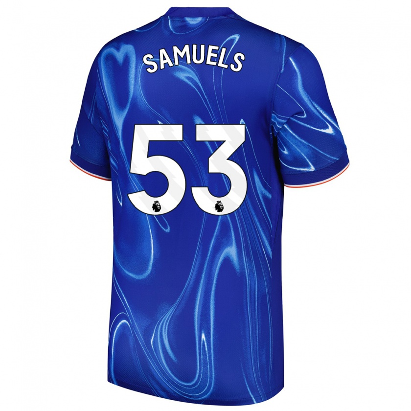 Kandiny Gyermek Ishé Samuels-Smith #53 Kék Fehér Hazai Jersey 2024/25 Mez Póló Ing