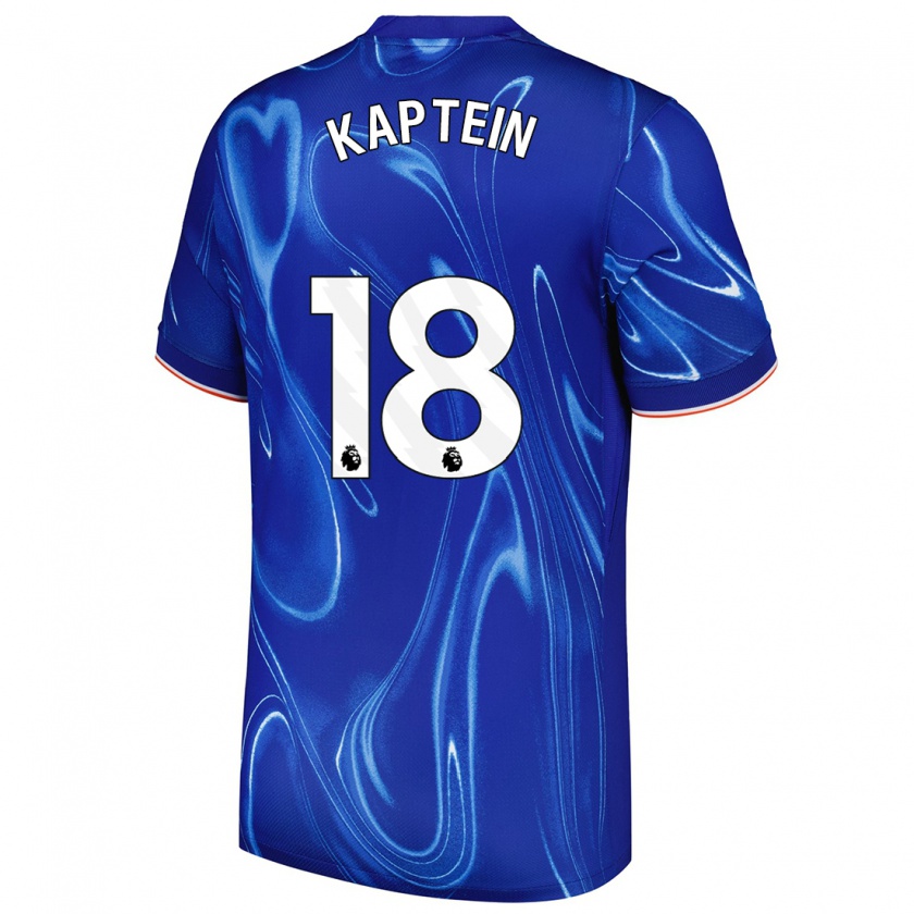 Kandiny Gyermek Wieke Kaptein #18 Kék Fehér Hazai Jersey 2024/25 Mez Póló Ing