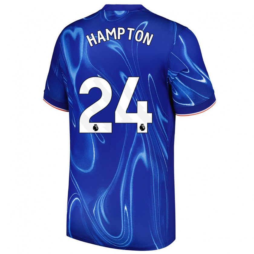 Kandiny Gyermek Hannah Hampton #24 Kék Fehér Hazai Jersey 2024/25 Mez Póló Ing