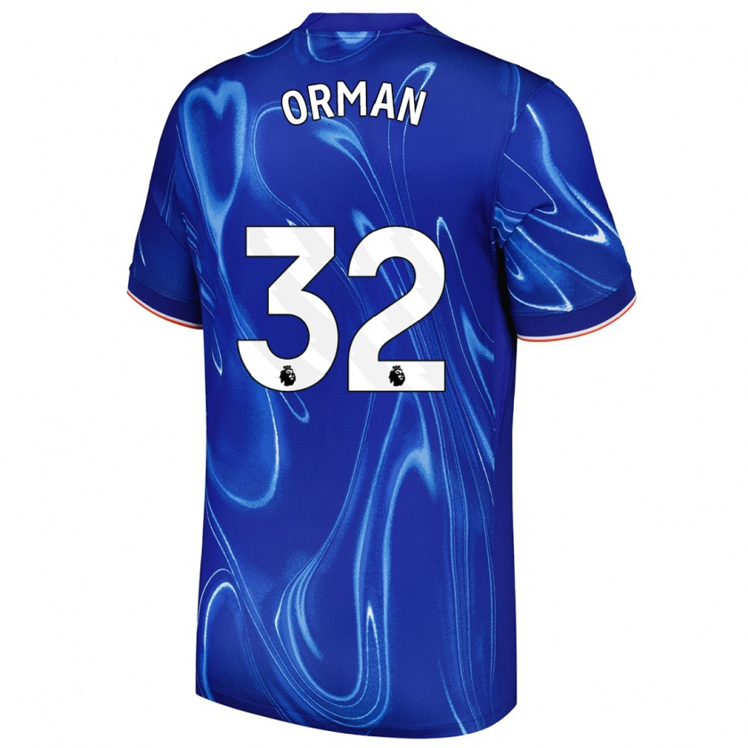 Kandiny Gyermek Emily Orman #32 Kék Fehér Hazai Jersey 2024/25 Mez Póló Ing