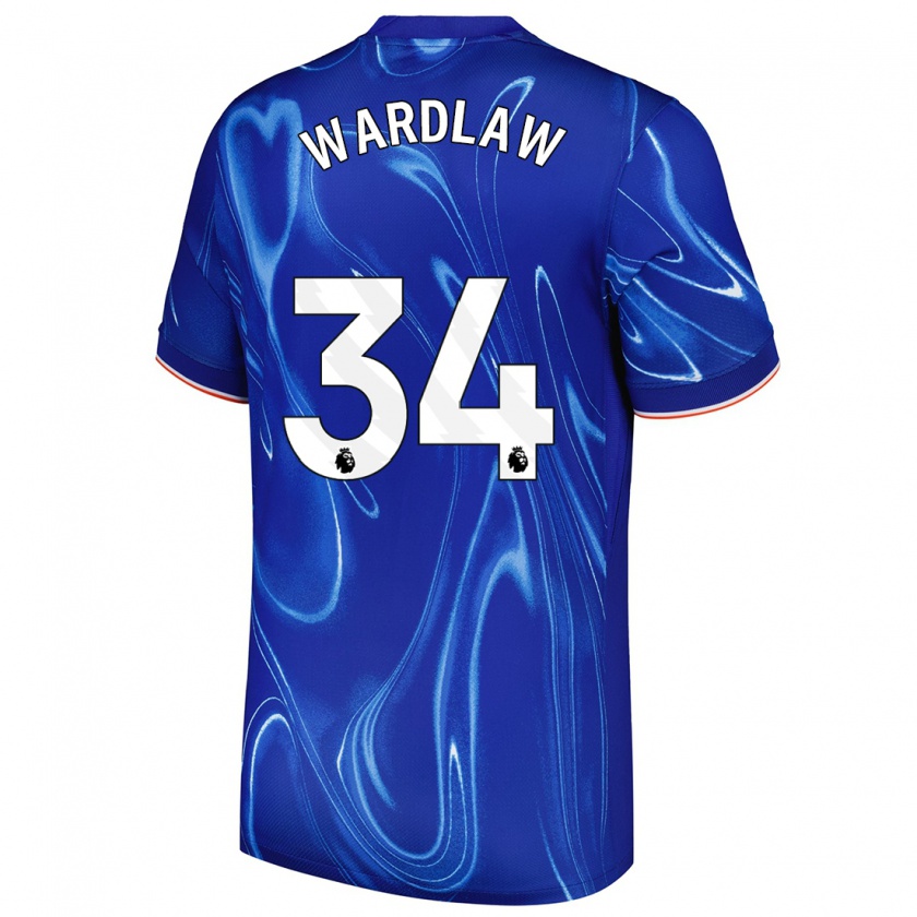 Kandiny Gyermek Charlotte Wardlaw #34 Kék Fehér Hazai Jersey 2024/25 Mez Póló Ing