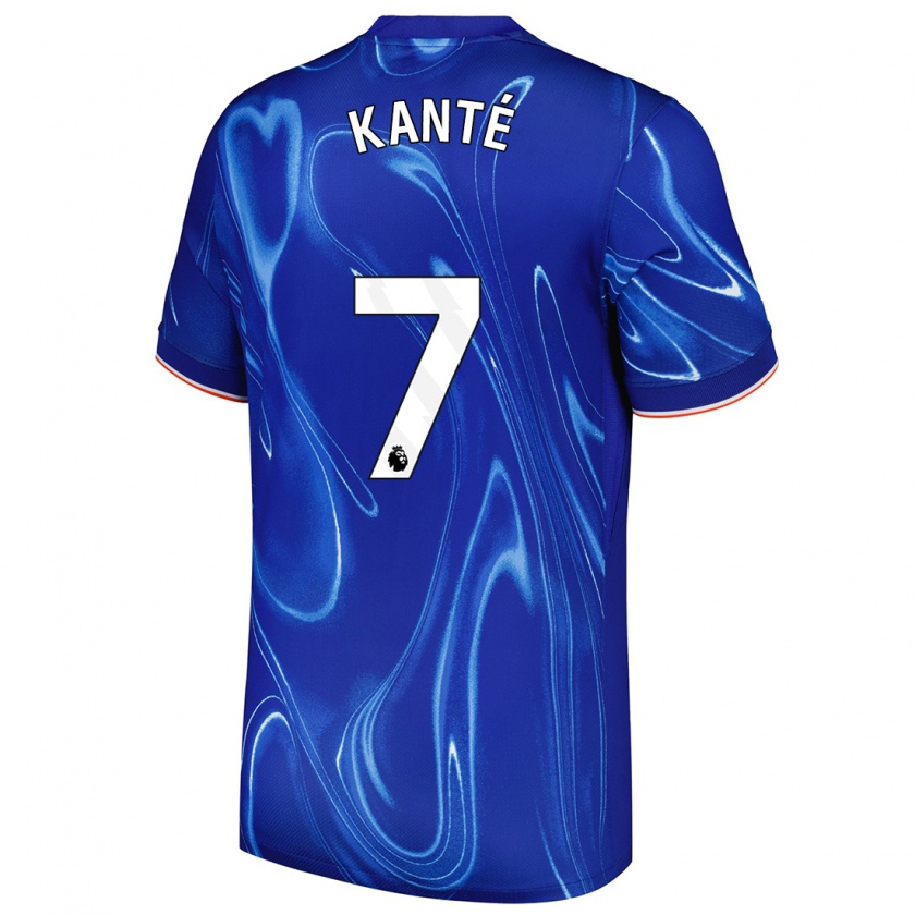 Kandiny Gyermek N'golo Kante #7 Kék Fehér Hazai Jersey 2024/25 Mez Póló Ing