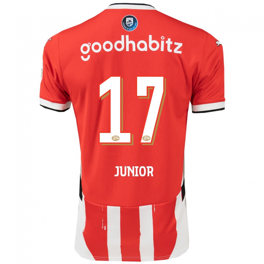 Kandiny Gyermek Mauro Júnior #17 Piros Fehér Hazai Jersey 2024/25 Mez Póló Ing