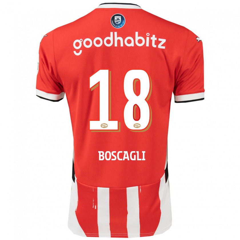 Kandiny Gyermek Olivier Boscagli #18 Piros Fehér Hazai Jersey 2024/25 Mez Póló Ing