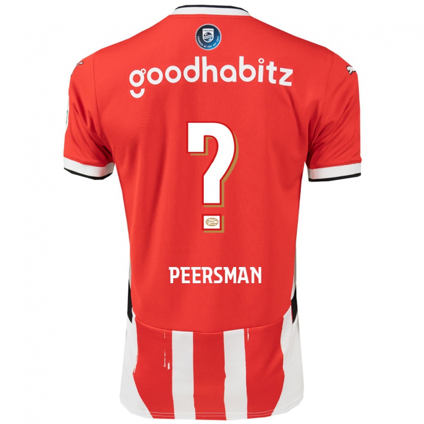 Kandiny Gyermek Kjell Peersman #0 Piros Fehér Hazai Jersey 2024/25 Mez Póló Ing