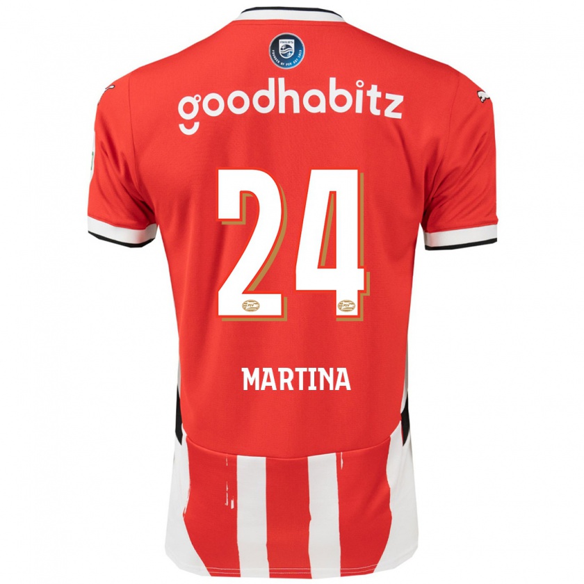 Kandiny Gyermek Shijona Martina #24 Piros Fehér Hazai Jersey 2024/25 Mez Póló Ing