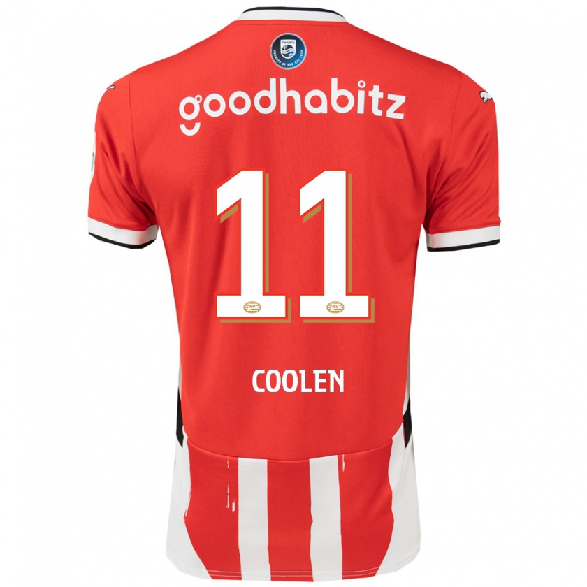 Kandiny Gyermek Nadia Coolen #11 Piros Fehér Hazai Jersey 2024/25 Mez Póló Ing