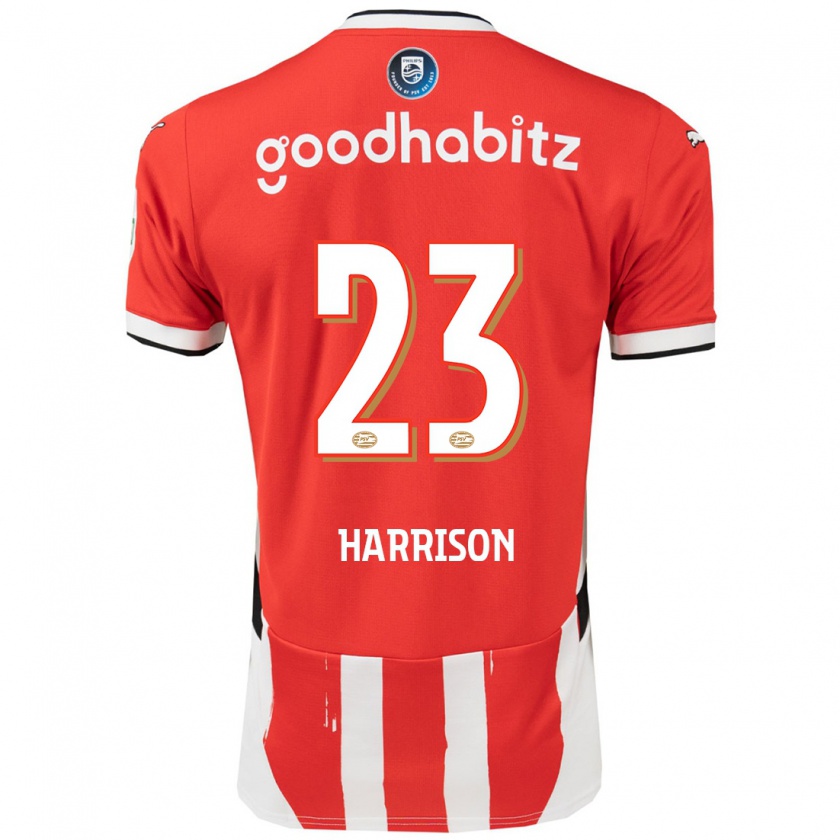 Kandiny Gyermek Amy Harrison #23 Piros Fehér Hazai Jersey 2024/25 Mez Póló Ing