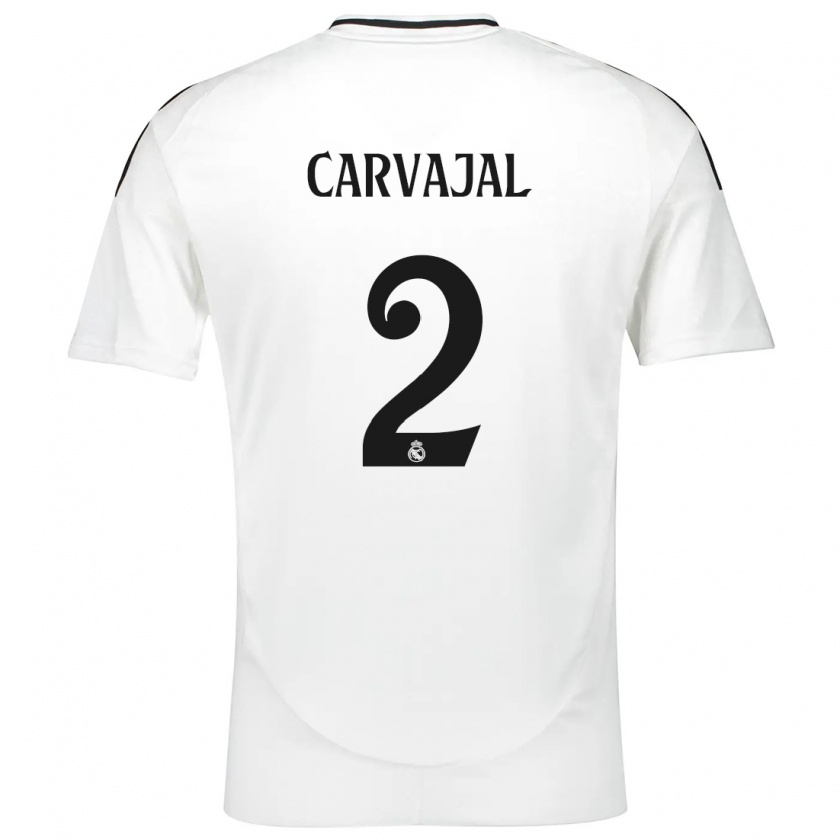 Kandiny Gyermek Daniel Carvajal #2 Fehér Hazai Jersey 2024/25 Mez Póló Ing