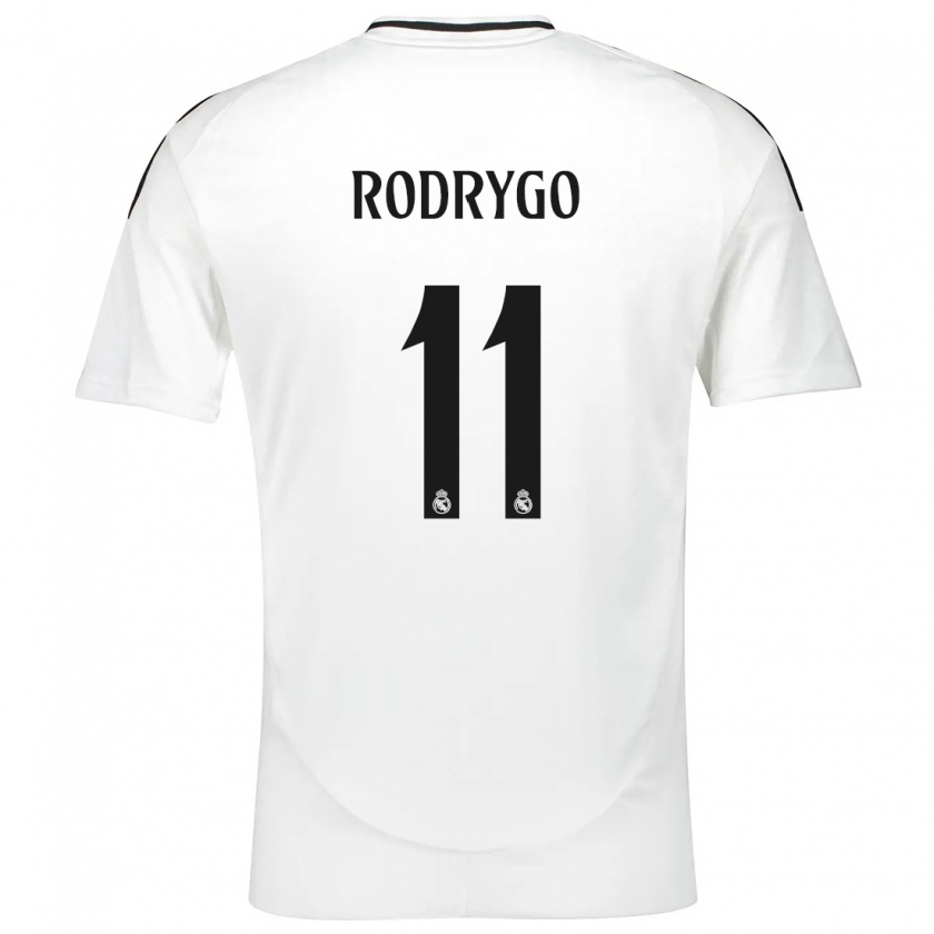 Kandiny Gyermek Rodrygo #11 Fehér Hazai Jersey 2024/25 Mez Póló Ing