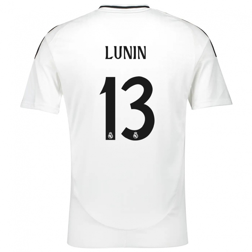 Kandiny Gyermek Andriy Lunin #13 Fehér Hazai Jersey 2024/25 Mez Póló Ing