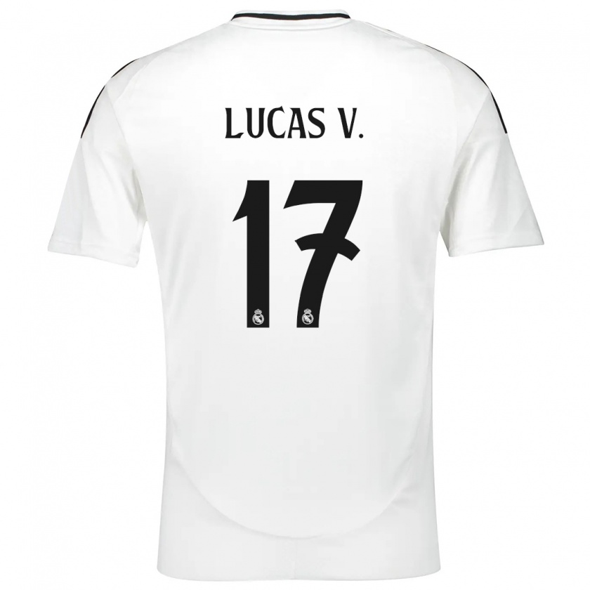 Kandiny Gyermek Lucas Vázquez #17 Fehér Hazai Jersey 2024/25 Mez Póló Ing