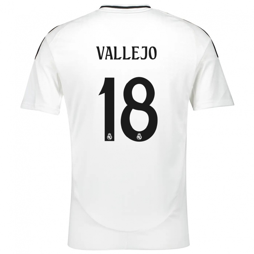 Kandiny Gyermek Jesús Vallejo #18 Fehér Hazai Jersey 2024/25 Mez Póló Ing