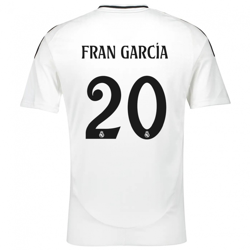 Kandiny Gyermek Fran García #20 Fehér Hazai Jersey 2024/25 Mez Póló Ing