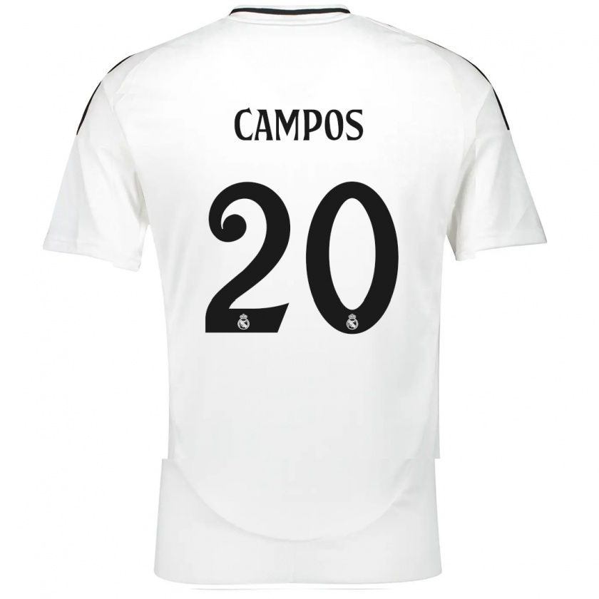 Kandiny Gyermek Andrés Campos #20 Fehér Hazai Jersey 2024/25 Mez Póló Ing