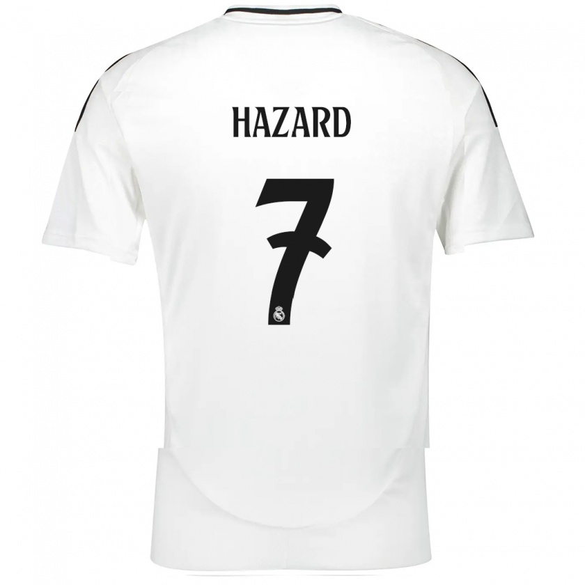 Kandiny Gyermek Eden Hazard #7 Fehér Hazai Jersey 2024/25 Mez Póló Ing