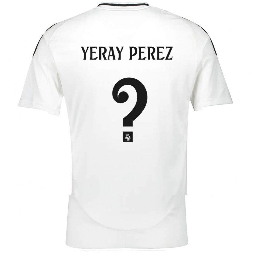 Kandiny Gyermek Yeray Perez #0 Fehér Hazai Jersey 2024/25 Mez Póló Ing