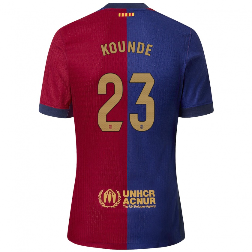 Kandiny Gyermek Jules Koundé #23 Kék Piros Hazai Jersey 2024/25 Mez Póló Ing