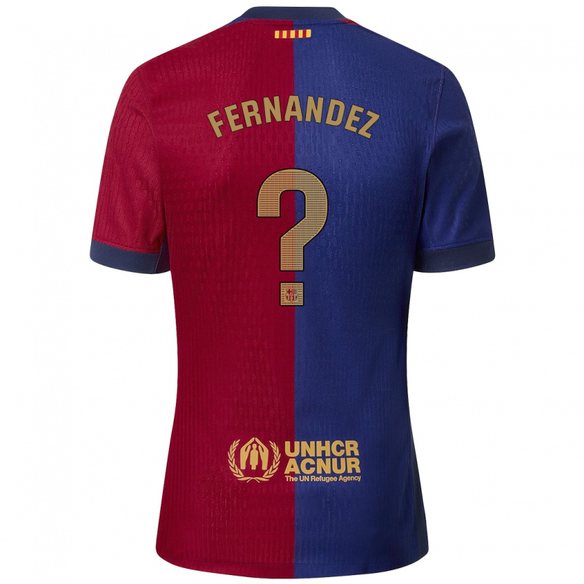 Kandiny Gyermek Pedro Fernández #0 Kék Piros Hazai Jersey 2024/25 Mez Póló Ing