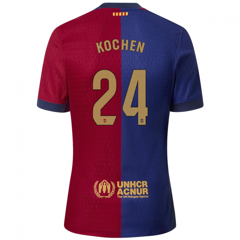 Kandiny Gyermek Diego Kochen #24 Kék Piros Hazai Jersey 2024/25 Mez Póló Ing