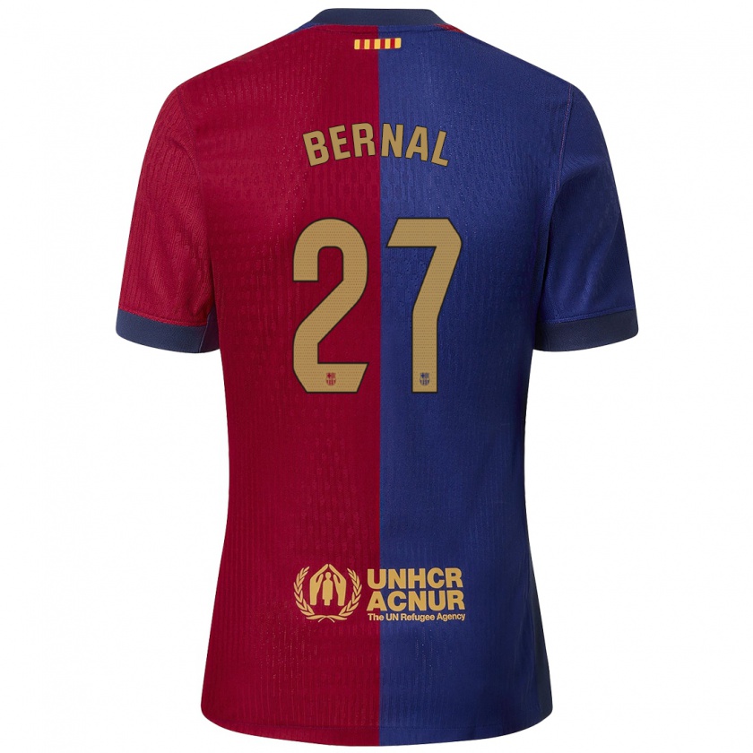 Kandiny Gyermek Marc Bernal #27 Kék Piros Hazai Jersey 2024/25 Mez Póló Ing