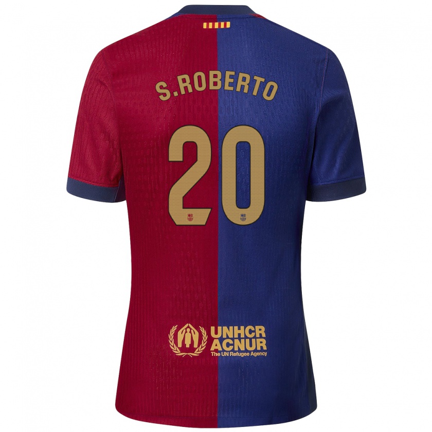 Kandiny Gyermek Sergi Roberto #20 Kék Piros Hazai Jersey 2024/25 Mez Póló Ing