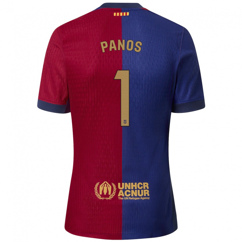 Kandiny Gyermek Sandra Panos #1 Kék Piros Hazai Jersey 2024/25 Mez Póló Ing