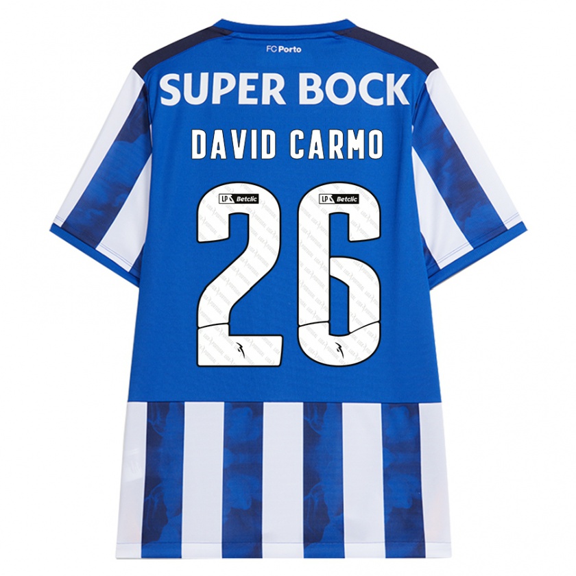 Kandiny Gyermek David Carmo #26 Kék Fehér Hazai Jersey 2024/25 Mez Póló Ing