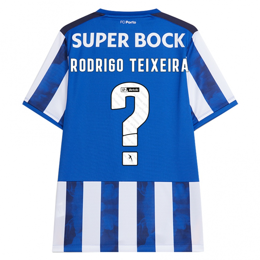 Kandiny Gyermek Rodrigo Teixeira #0 Kék Fehér Hazai Jersey 2024/25 Mez Póló Ing