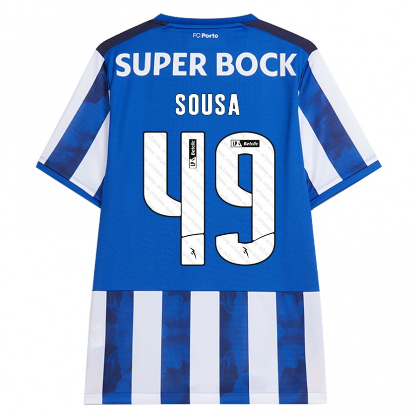 Kandiny Gyermek Gonçalo Sousa #49 Kék Fehér Hazai Jersey 2024/25 Mez Póló Ing