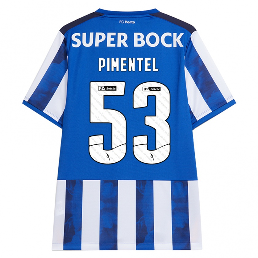 Kandiny Gyermek Eric Pimentel #53 Kék Fehér Hazai Jersey 2024/25 Mez Póló Ing