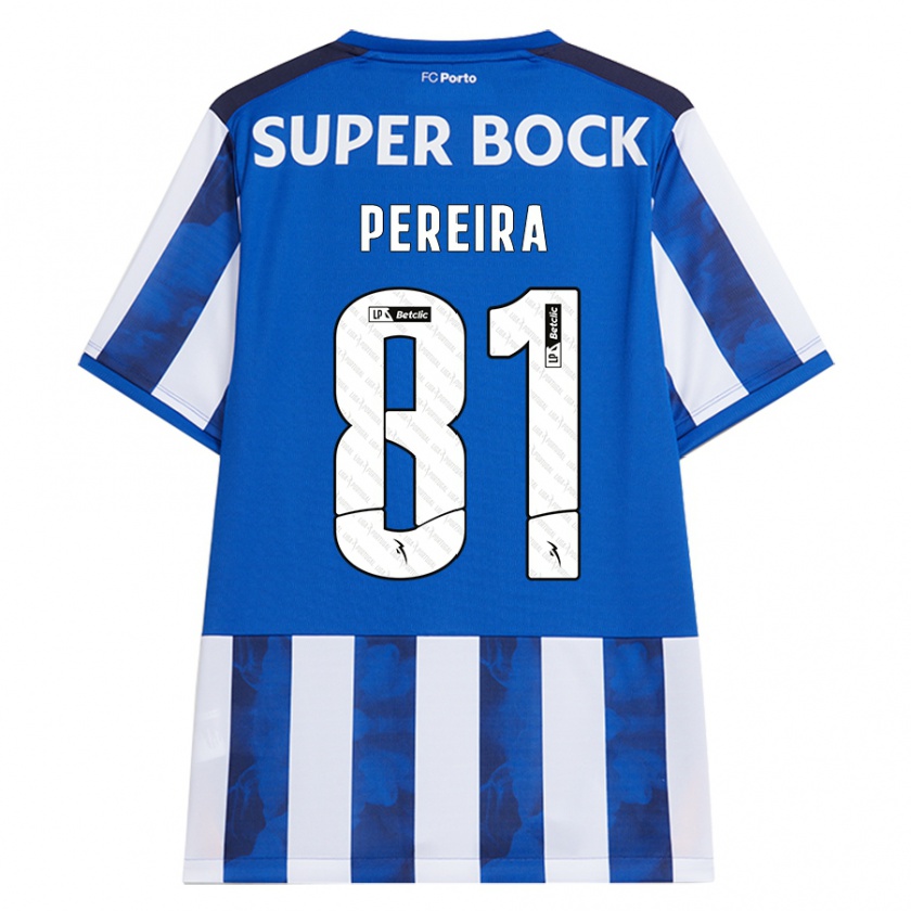 Kandiny Gyermek Martim Pereira #81 Kék Fehér Hazai Jersey 2024/25 Mez Póló Ing