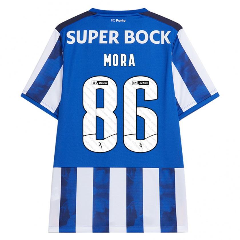 Kandiny Gyermek Rodrigo Mora #86 Kék Fehér Hazai Jersey 2024/25 Mez Póló Ing