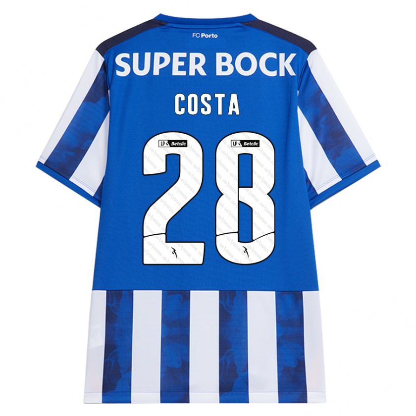 Kandiny Gyermek Bruno Costa #28 Kék Fehér Hazai Jersey 2024/25 Mez Póló Ing