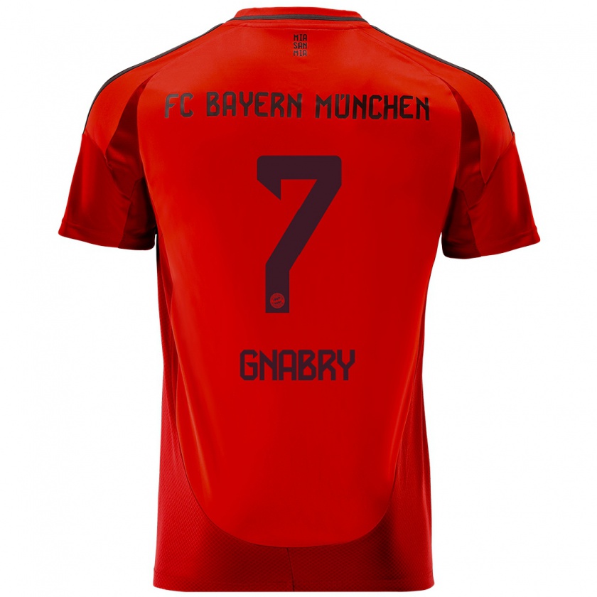 Kandiny Gyermek Serge Gnabry #7 Piros Hazai Jersey 2024/25 Mez Póló Ing