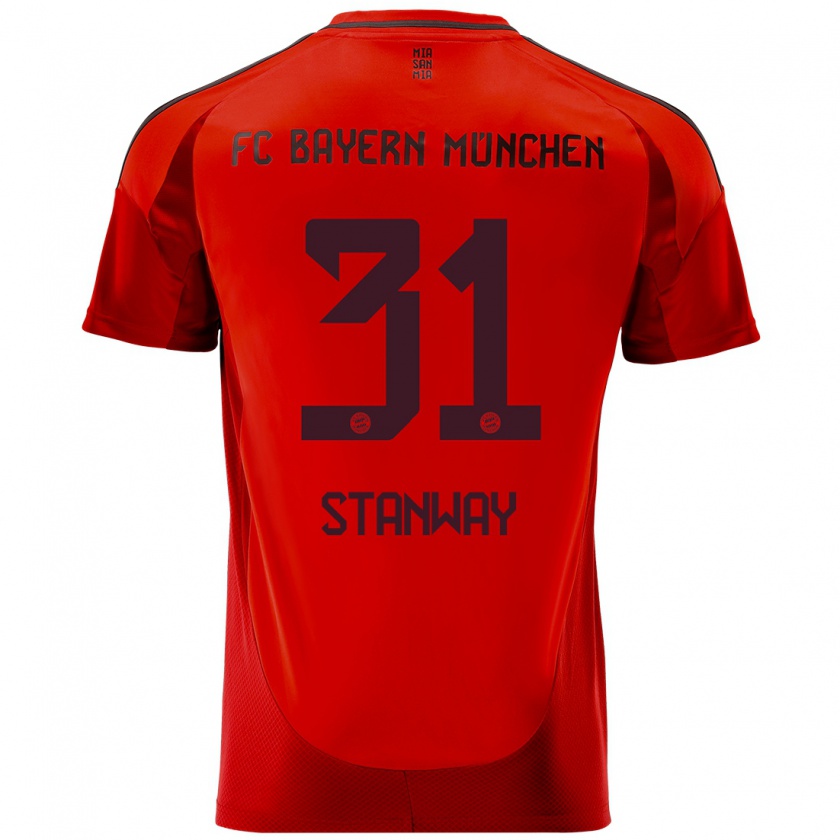 Kandiny Gyermek Georgia Stanway #31 Piros Hazai Jersey 2024/25 Mez Póló Ing