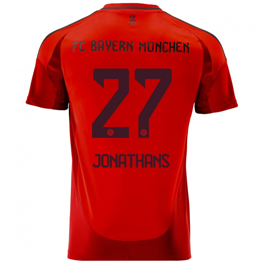 Kandiny Gyermek David Jonathans #27 Piros Hazai Jersey 2024/25 Mez Póló Ing