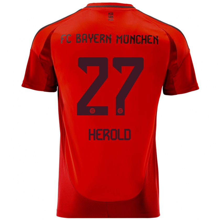 Kandiny Gyermek David Herold #27 Piros Hazai Jersey 2024/25 Mez Póló Ing