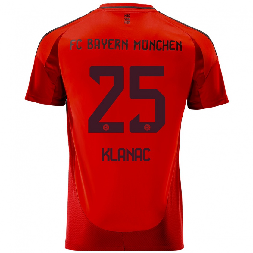 Kandiny Gyermek Luka Klanac #25 Piros Hazai Jersey 2024/25 Mez Póló Ing