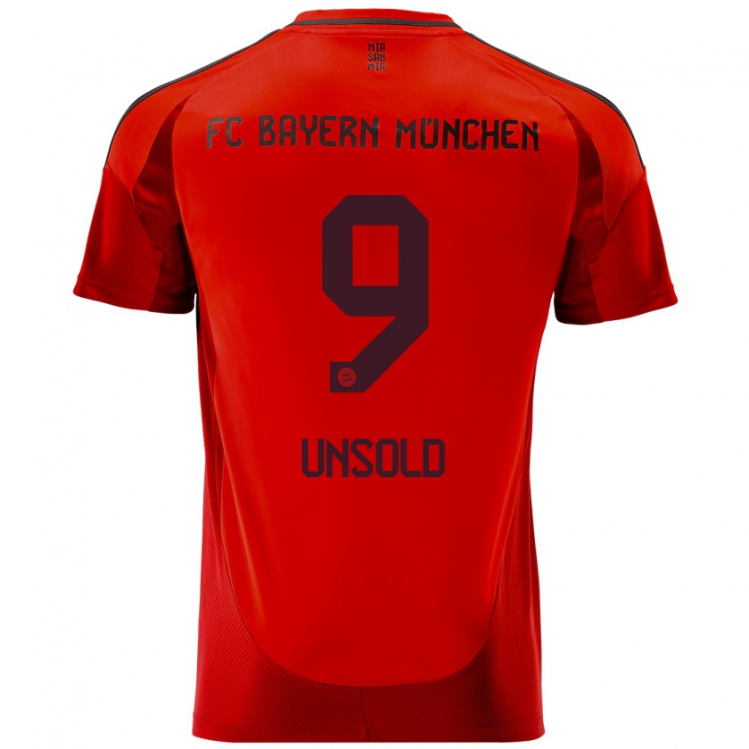 Kandiny Gyermek Samuel Unsold #9 Piros Hazai Jersey 2024/25 Mez Póló Ing