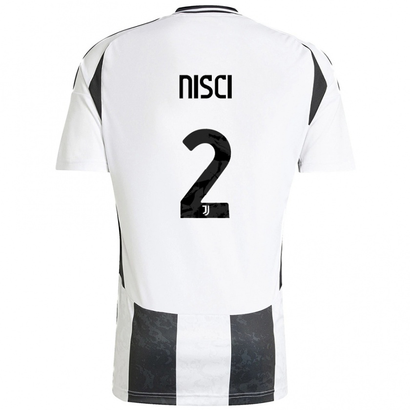 Kandiny Gyermek Alessandro Nisci #2 Fehér Fekete Hazai Jersey 2024/25 Mez Póló Ing